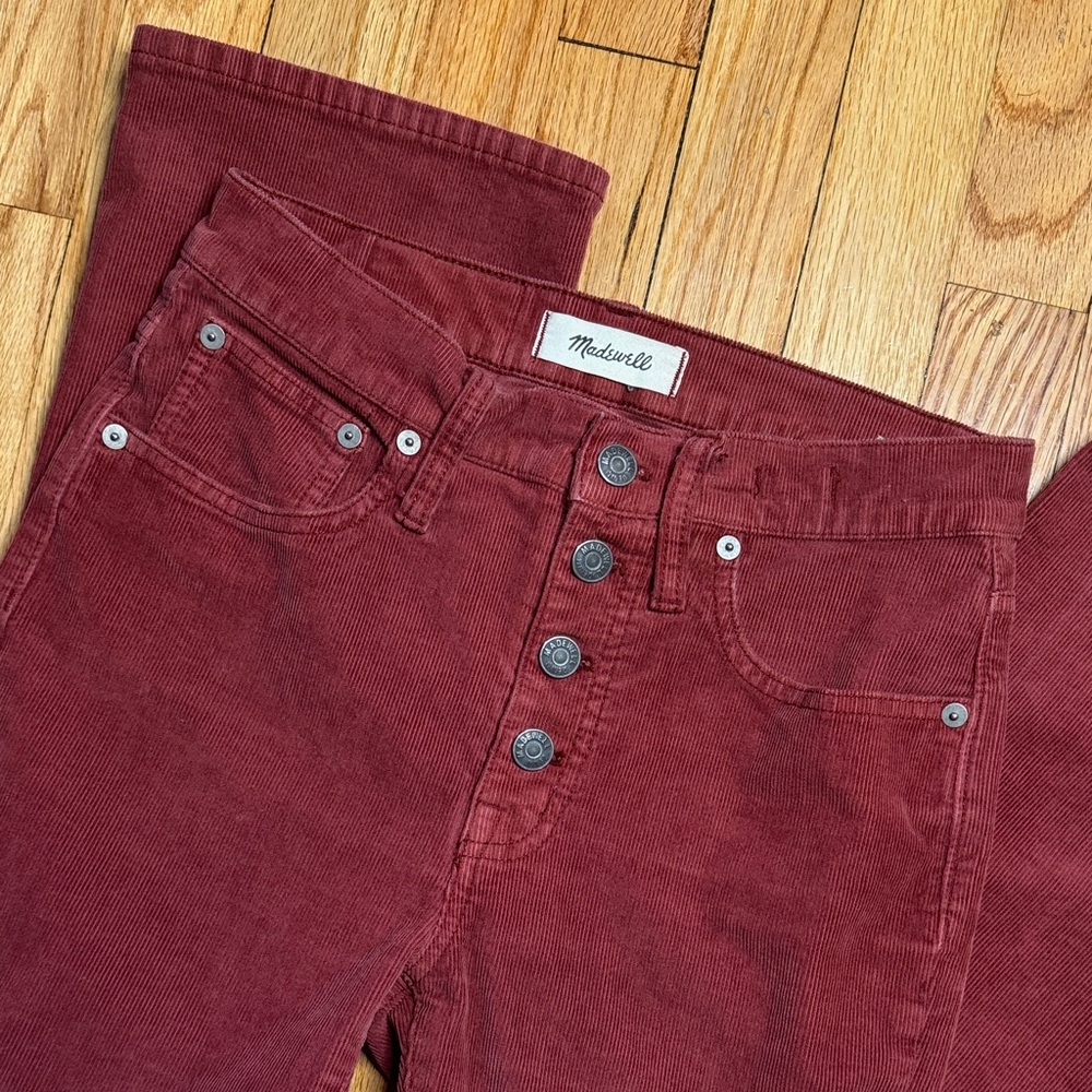Madewell Pants Women's High Rise Corduroy Jeans - Brick Red 25